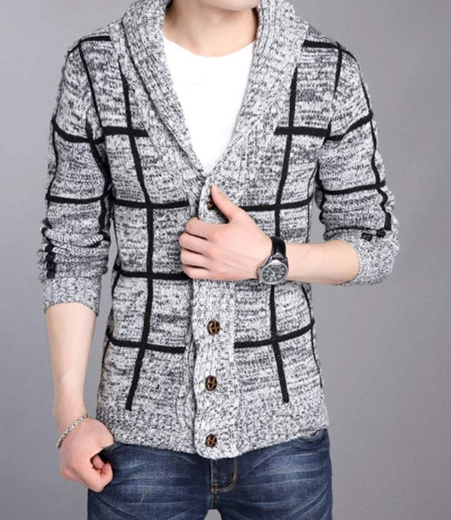 Orders Guild Prime Gray Shawl Lapel Cardigan fo