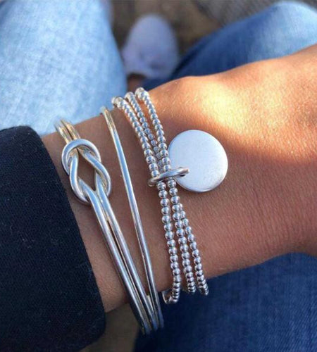 Classic Loveknot Twisted 3 Piece Bracelet Set