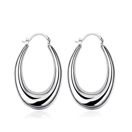 47mm Thick Cut Hoop Earring in 18K White Gold Plated