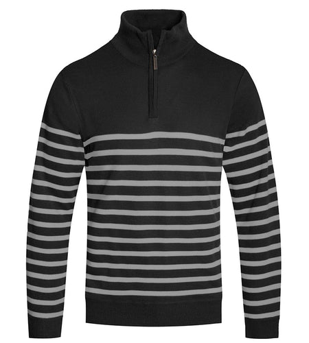 QUARTER ZIP STRIPE POLLUVER