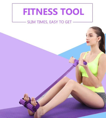 Portable Fitness Resistance Band with Pedal