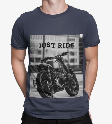 Motorcycle Just Ride Heavy Cotton T-Shirt
