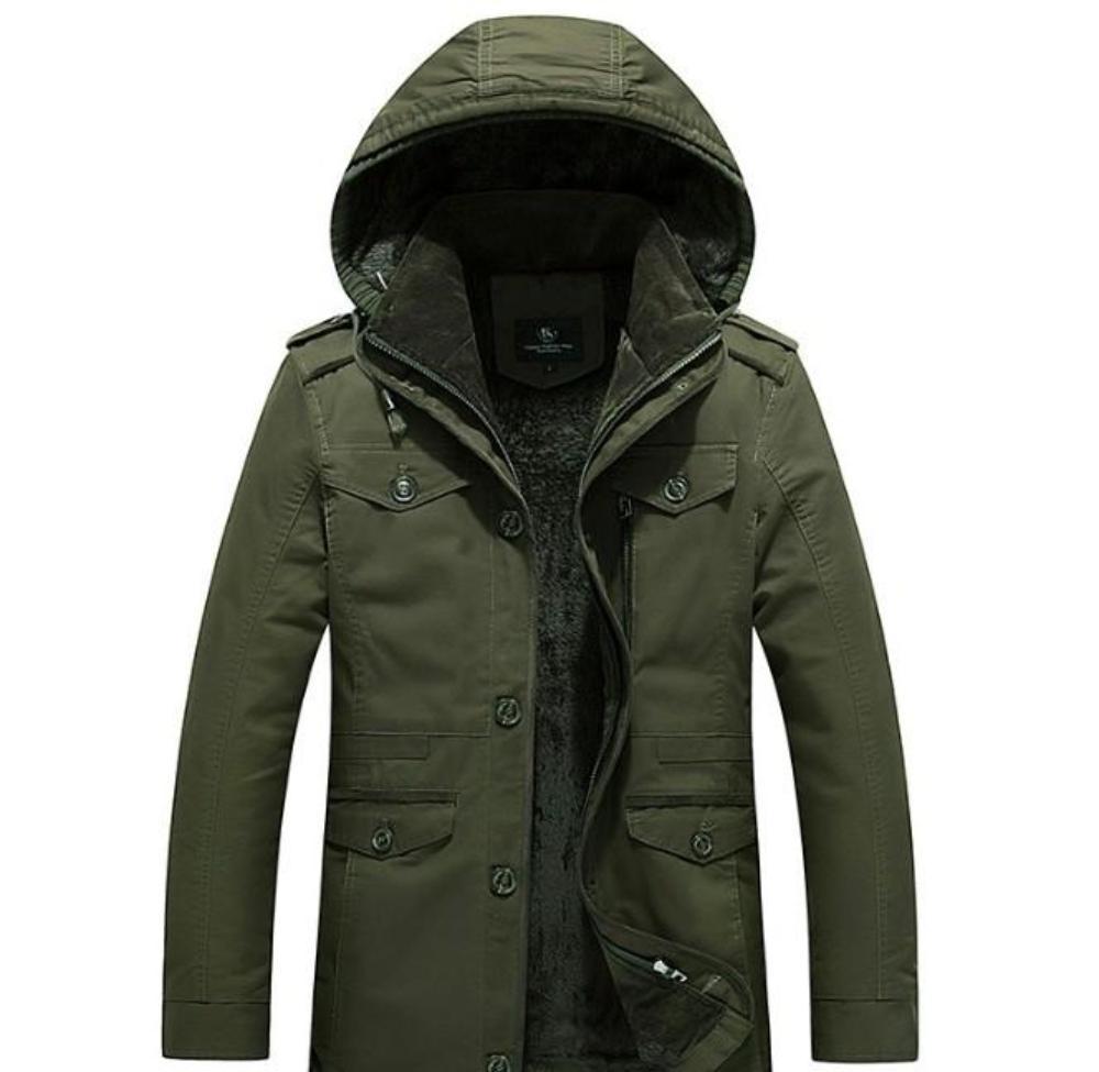 Mens Hooded Military Style Coat